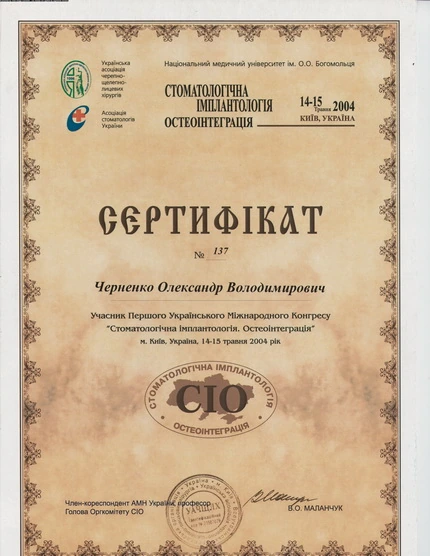 Сертификат Черненко Александра Владимировича - 3