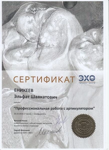 Еникеев Эльфат Шавкатович сертификат - 3