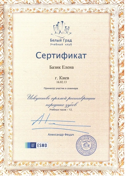Сертификат Базик Елена Викторовна - 8