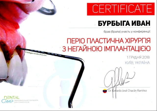 Бурбыга Иван Александрович сертификат - 4