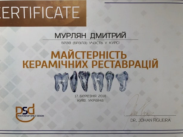 Сертификат Мурлян Дмитрия Ивановича - 20