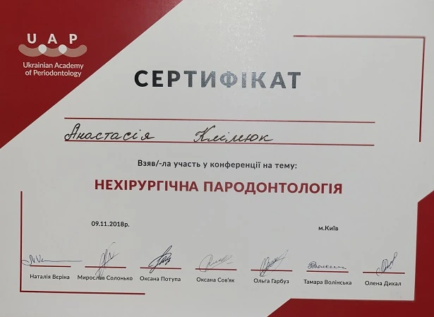 Сертификат Шарикадзе (Климюк) Анастасии Вадимовны - 7