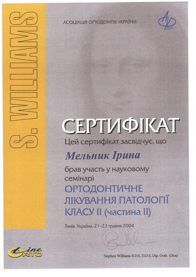 Сертификат Мельник Ирины Васильевны - 7