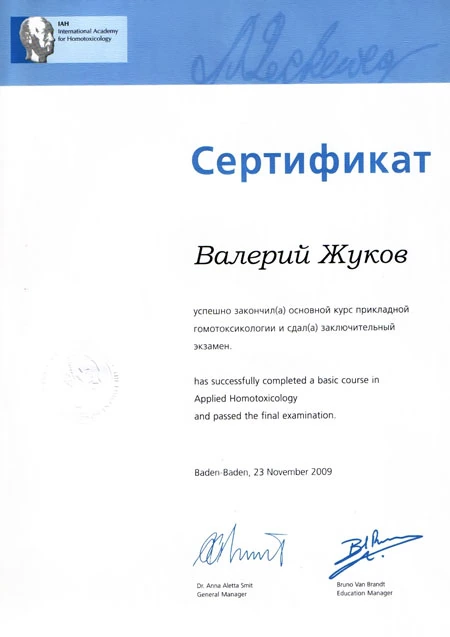 Жуков Валерий Валентинович сертификат - 3