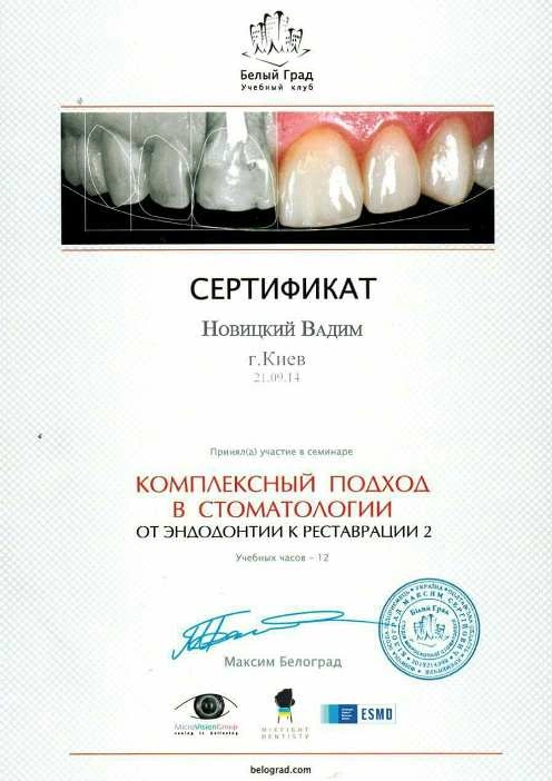 Новицкий Вадим Валерьевич сертификат - 4
