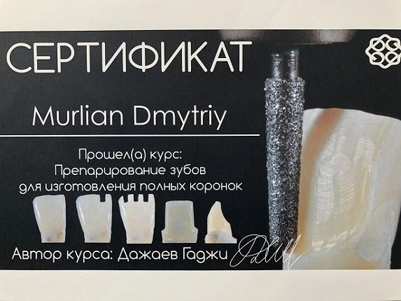 Сертификат Мурлян Дмитрия Ивановича - 21