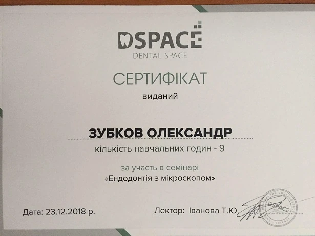 Сертификат Зубкова Александра Юрьевича - 4