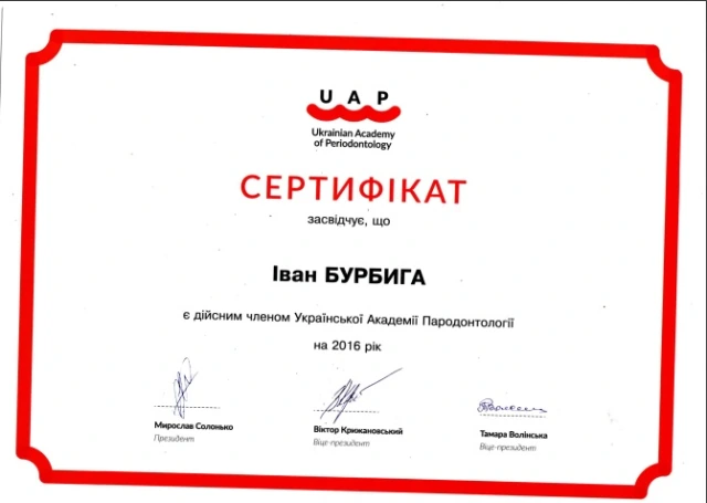 Бурбыга Иван Александрович сертификат - 16